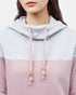 Tentree Blocked Banshee Hoodie - Hi Rise Grey Heather Orchid Pink Apple Butter Red