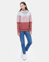 Tentree Blocked Banshee Hoodie - Hi Rise Grey Heather Orchid Pink Apple Butter Red