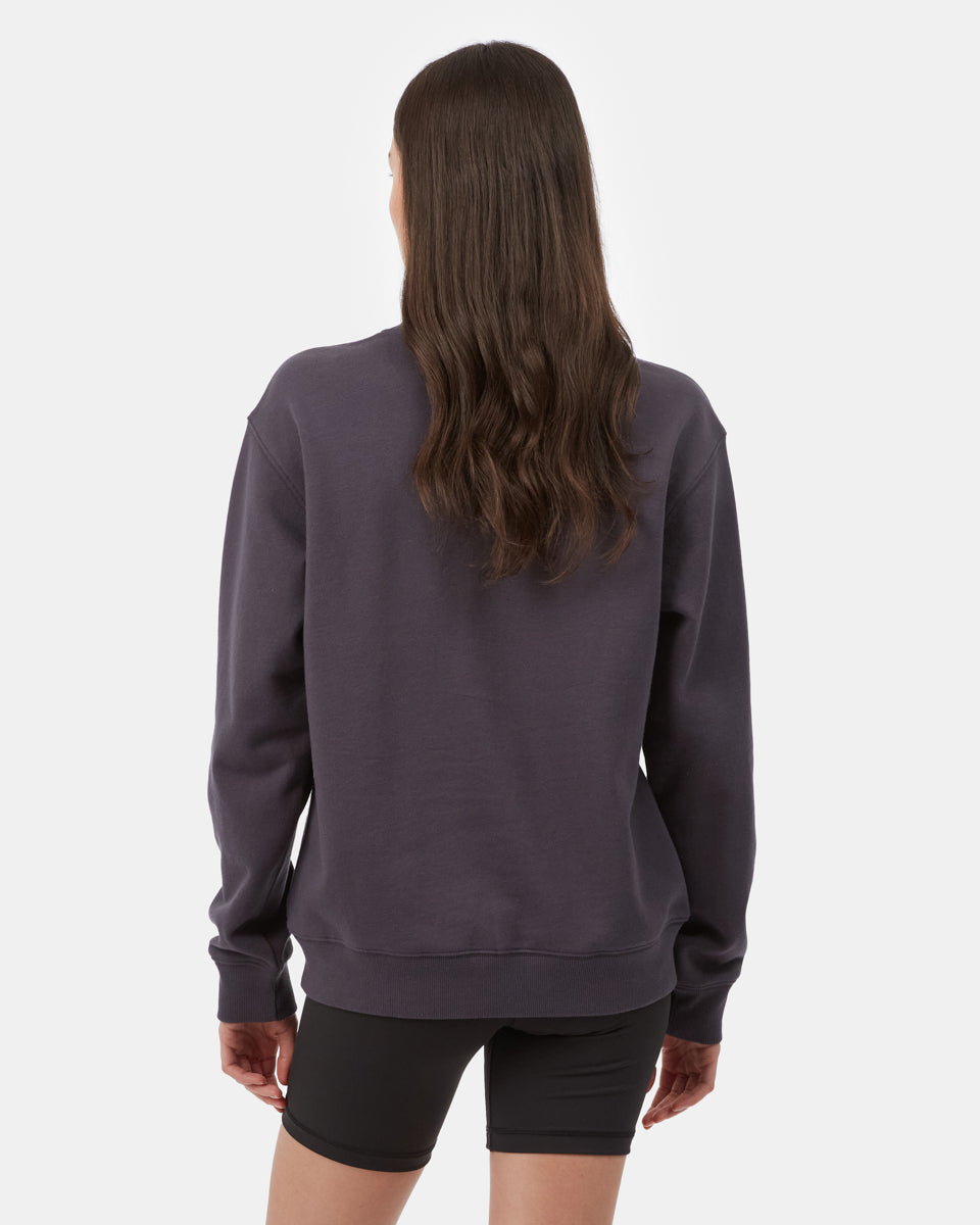 Tentree Women's Embroidey Crew - Periscope Grey