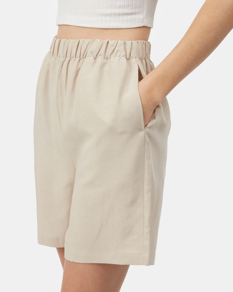 Tentree Women's TreeLinen City Short - Silver Cloud Grey