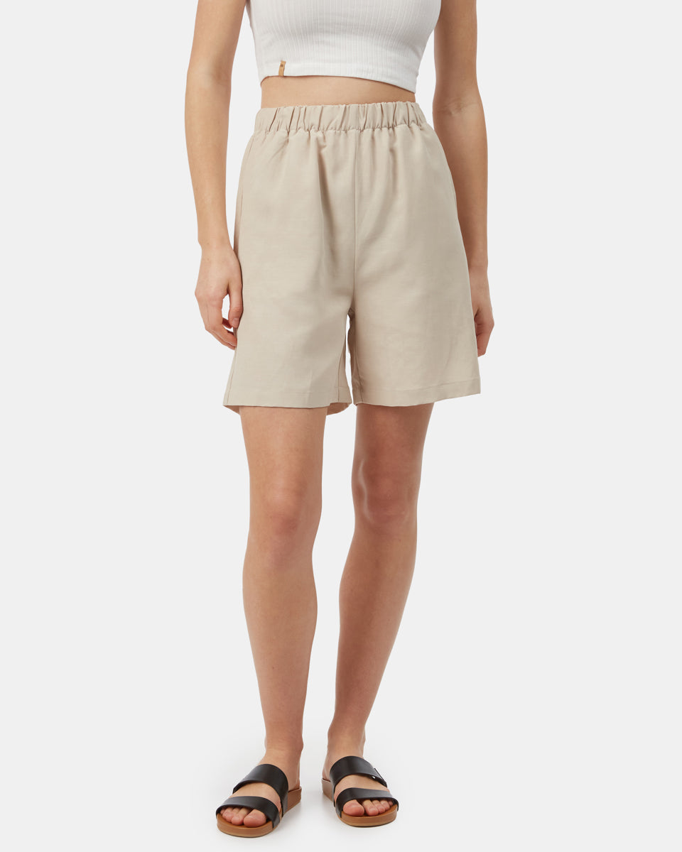 Tentree Women's TreeLinen City Short - Silver Cloud Grey