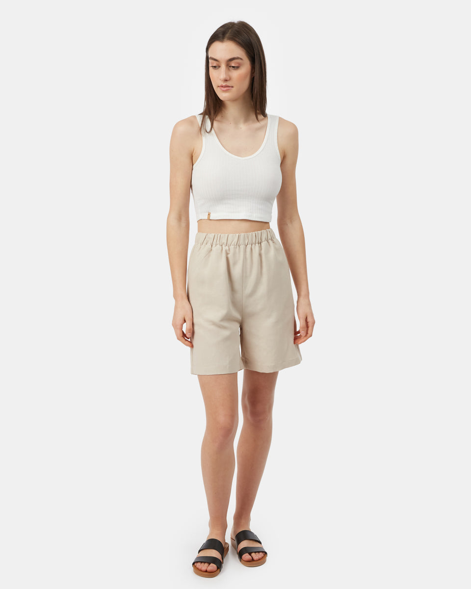Tentree Women's TreeLinen City Short - Silver Cloud Grey