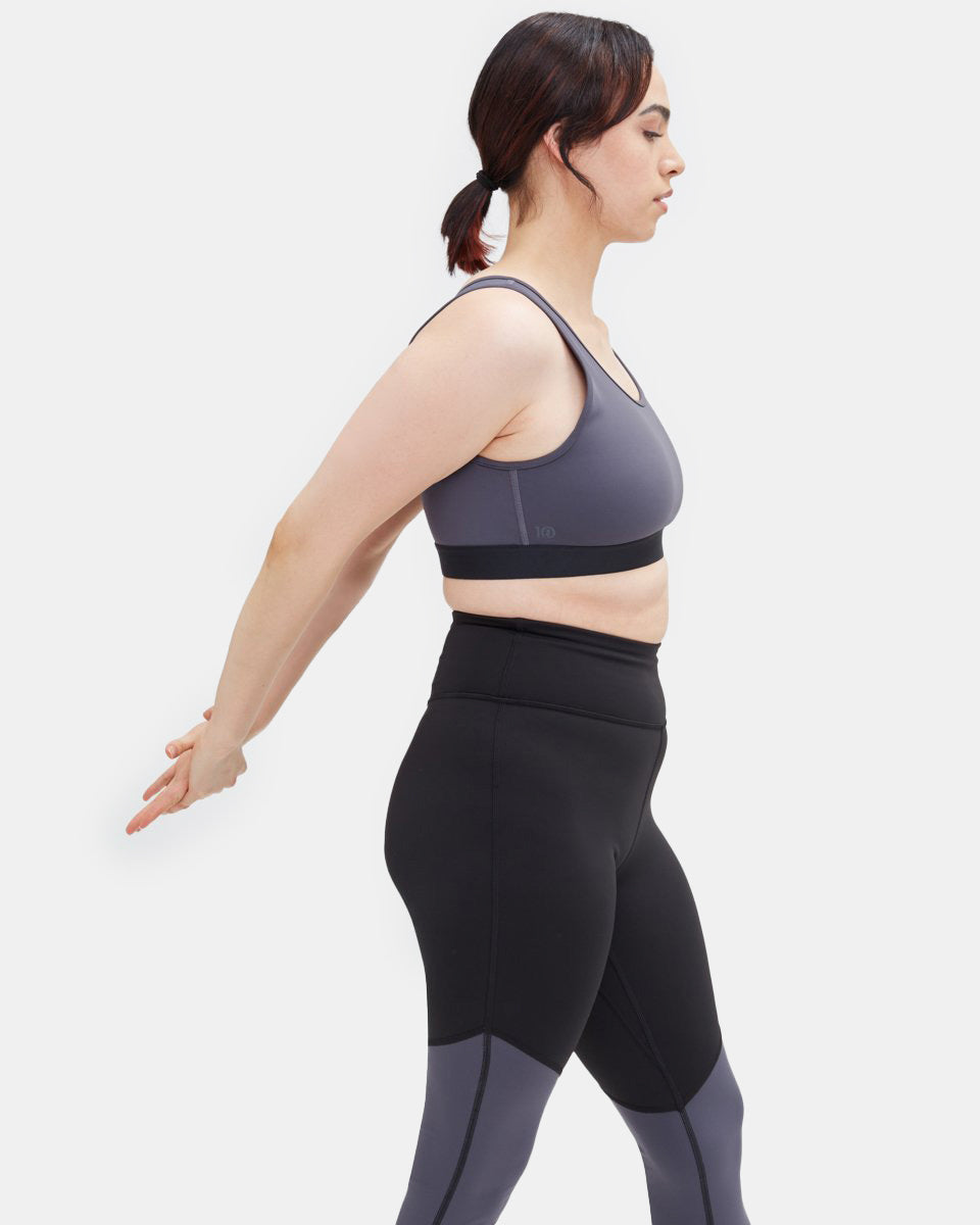 Tentree InMotion Double Scoop Bra - Periscope Grey