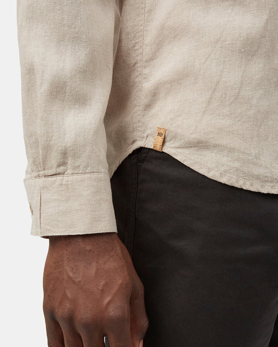 Tentree Hemp Button Front Shirt - Oatmeal