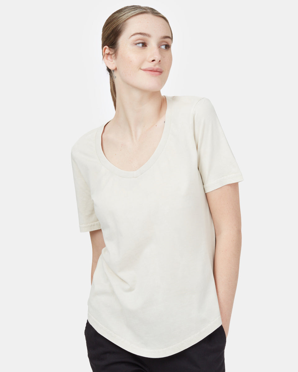 Tentree Natural Dye V-Neck T-Shirt - Oatmeal