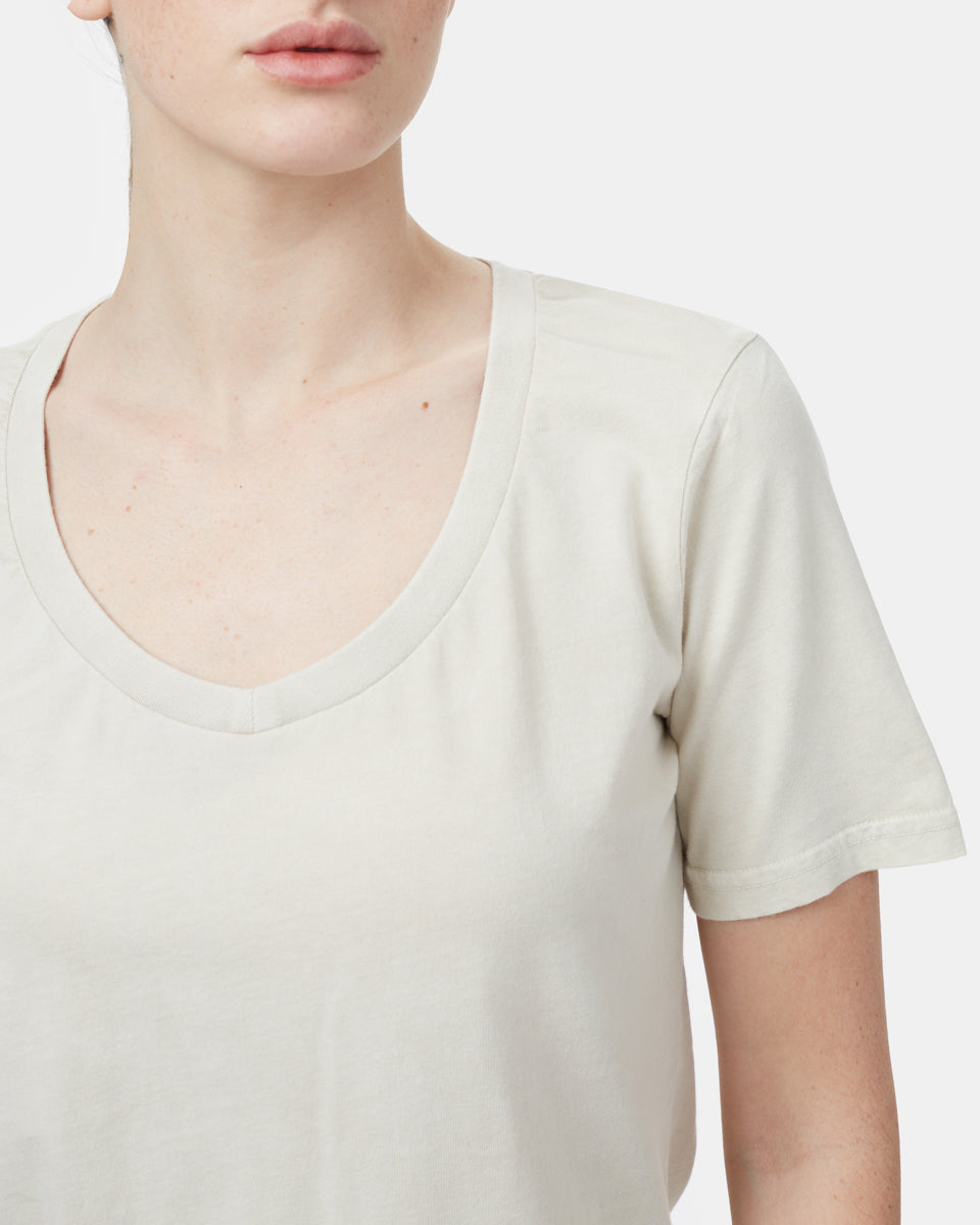 Tentree Natural Dye V-Neck T-Shirt - Oatmeal