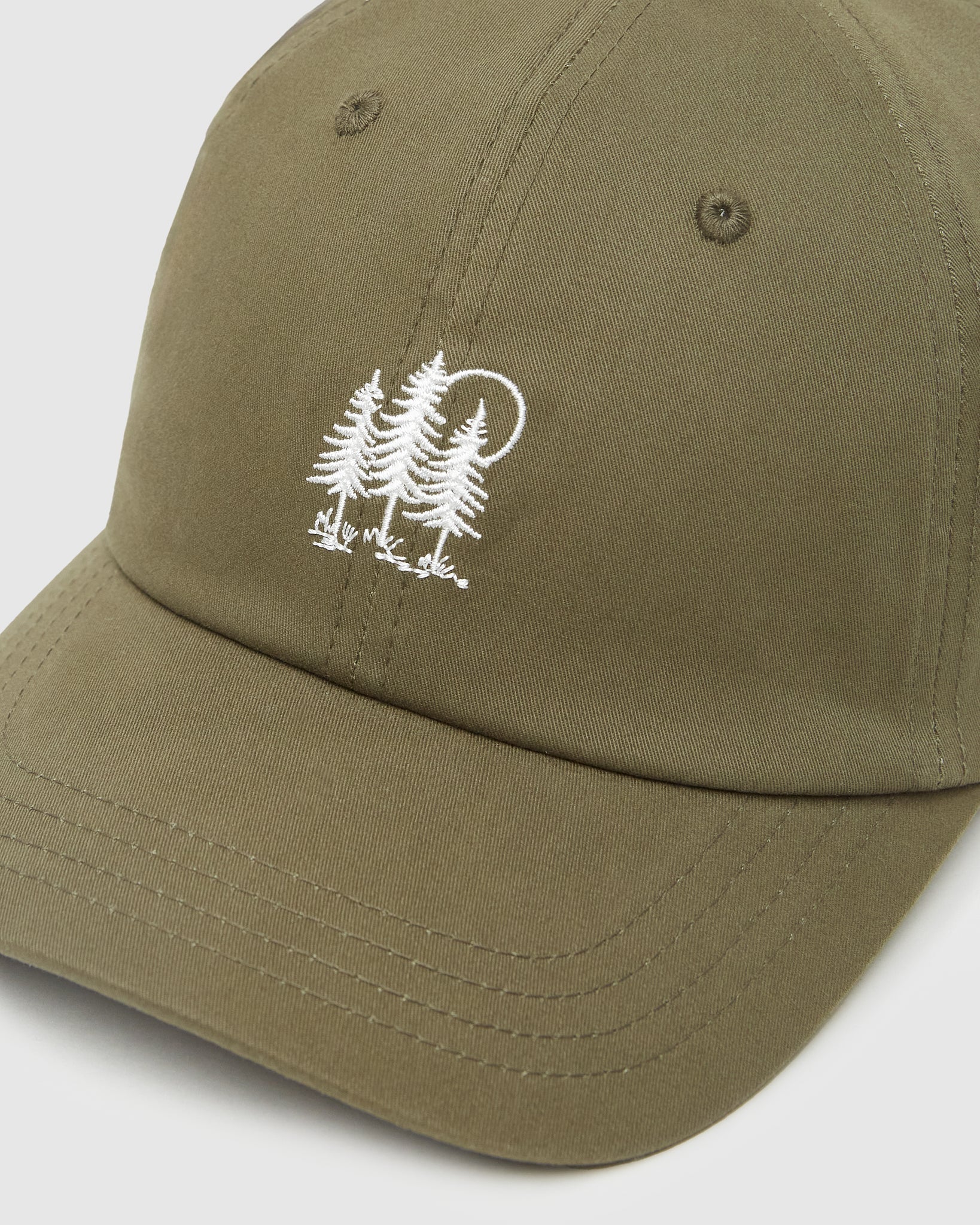 Tentree Golden Forest Peak Hat - Olive Night Green White