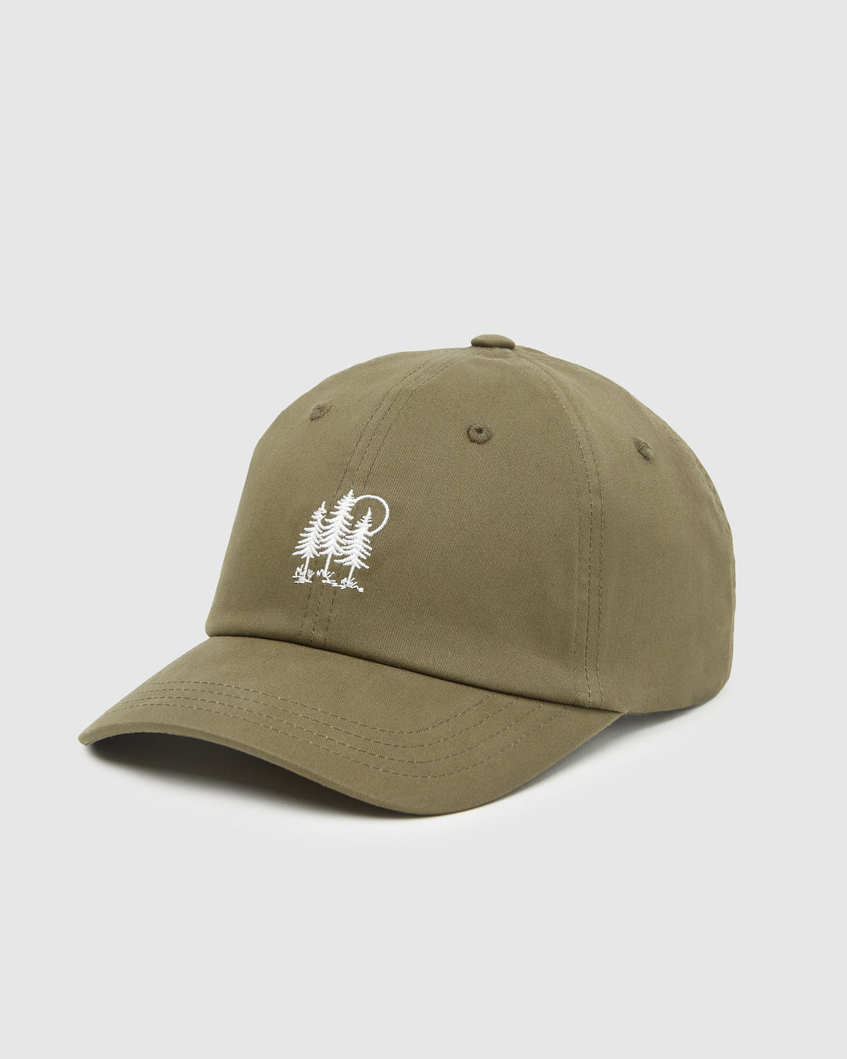 Tentree Golden Forest Peak Hat - Olive Night Green White