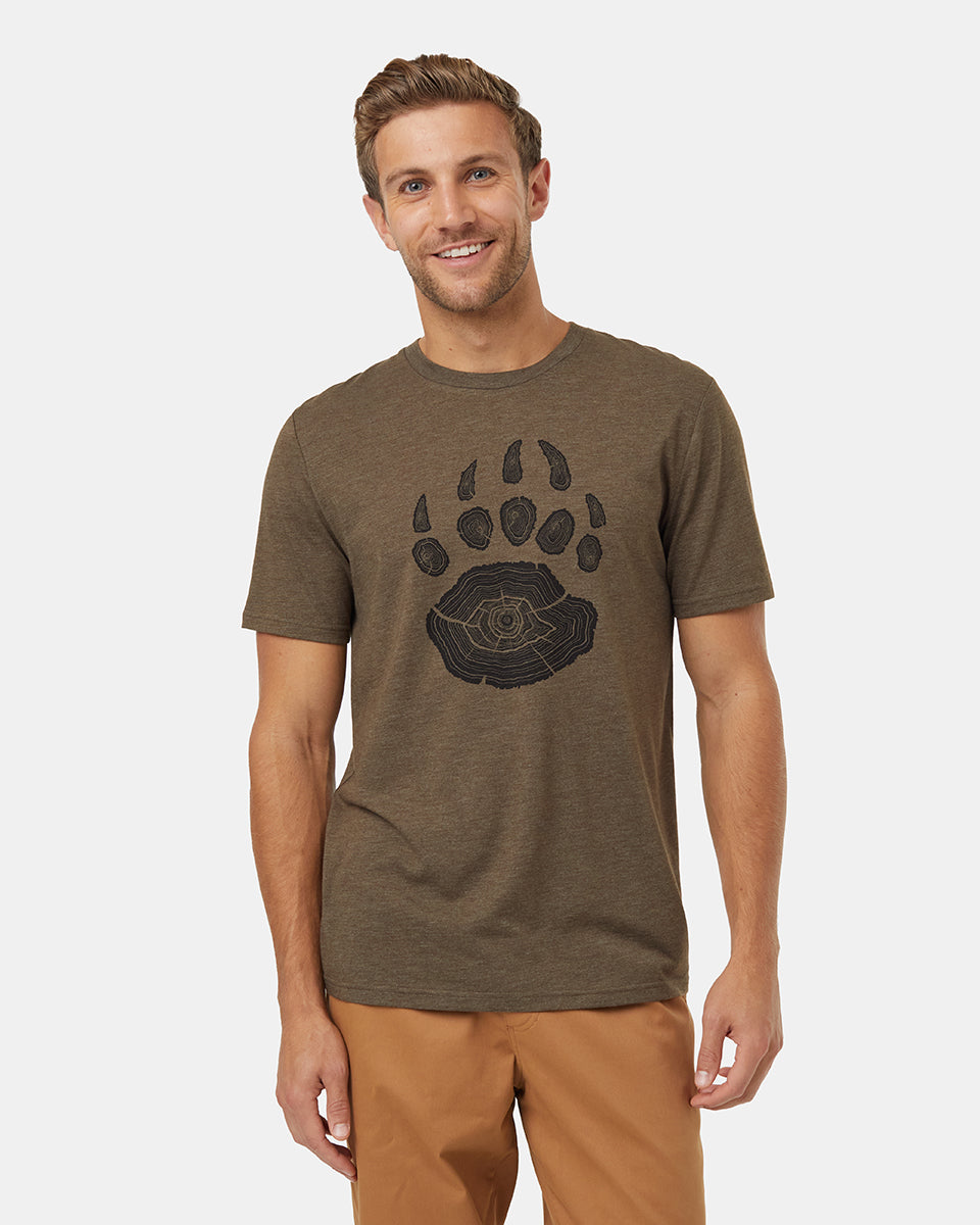 Tentree Men's Bear Claw T-Shirt - Tundra Heather Meteorite Black