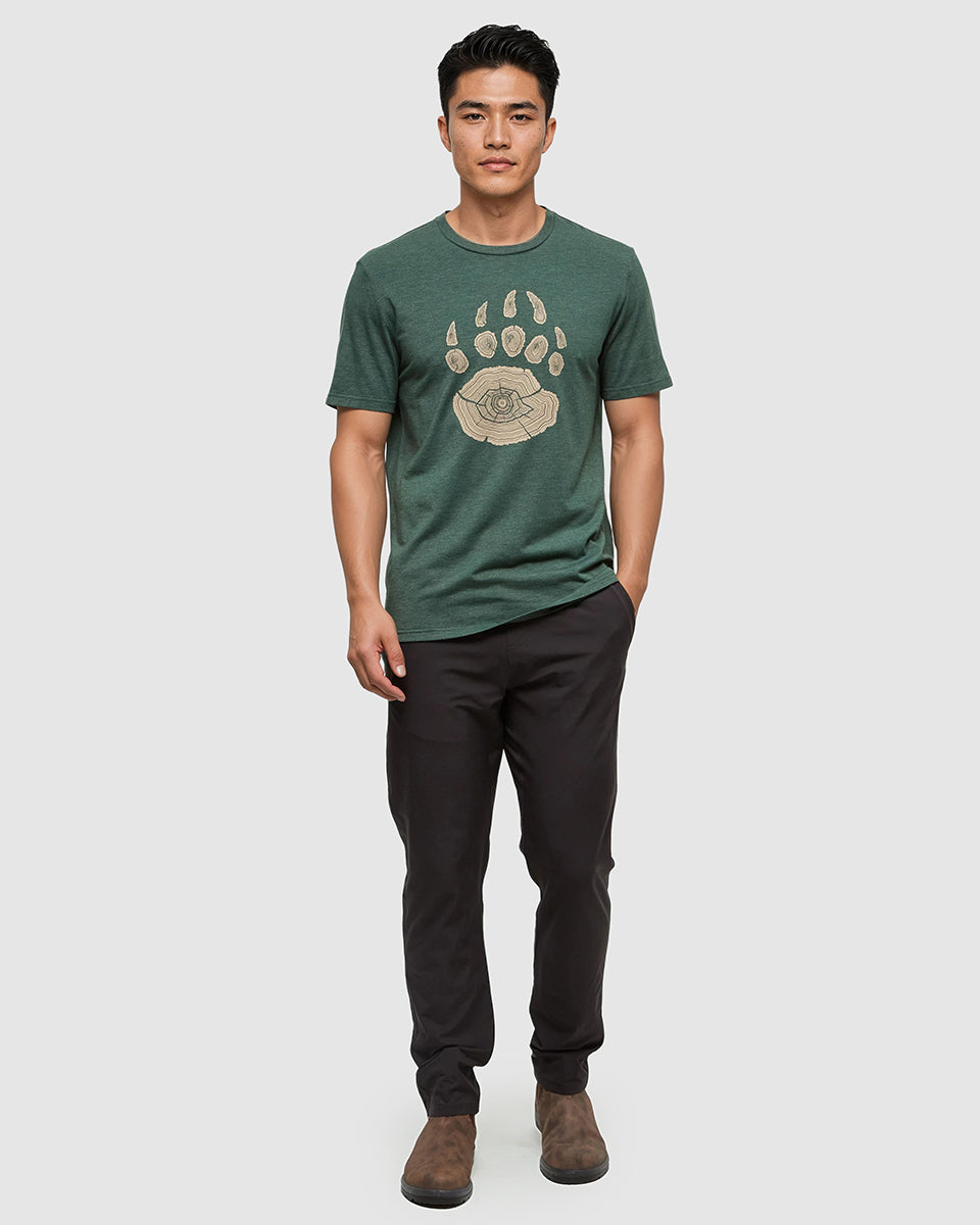 Tentree Men's Bear Claw T-Shirt - Forest Pine Heather Birchwood