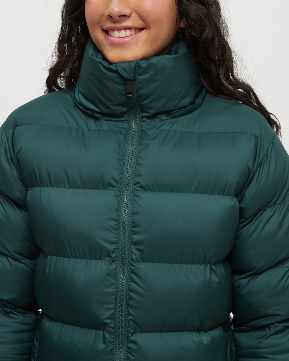 Tentree Women's Lookout Long Puffer - Forest Pine