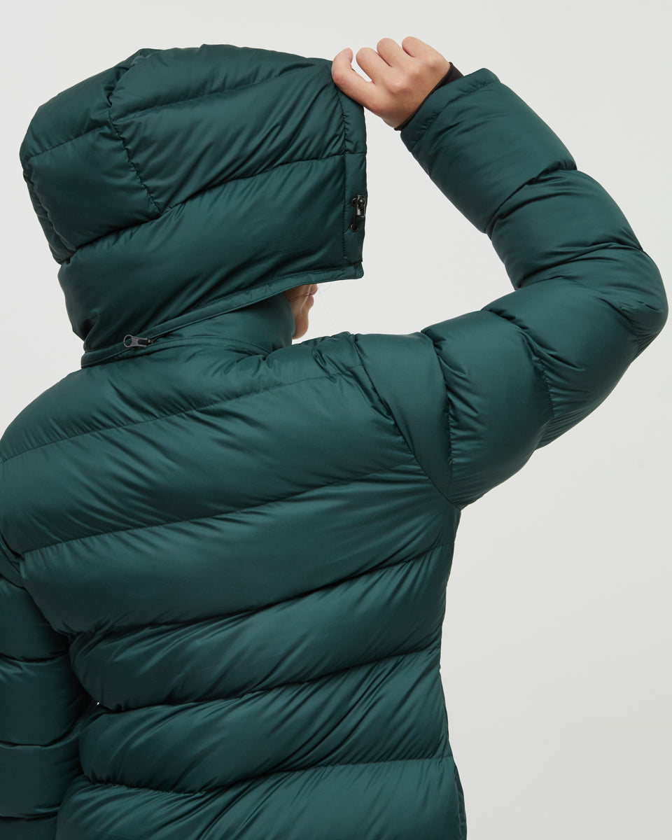 Tentree Women's Lookout Long Puffer - Forest Pine