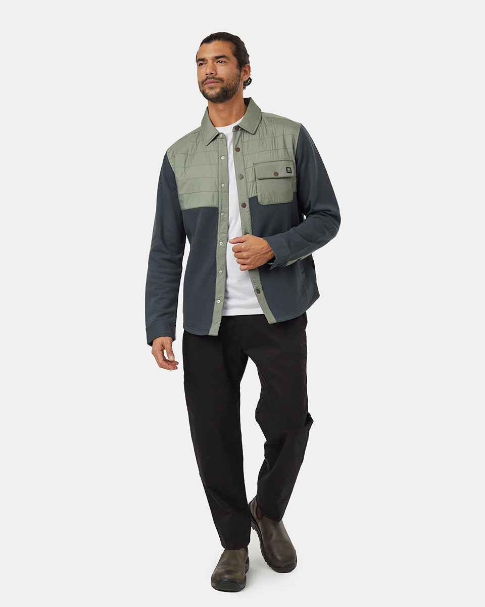 Tentree Men's Coves Overshirt - Forest River Green Agave Green-E