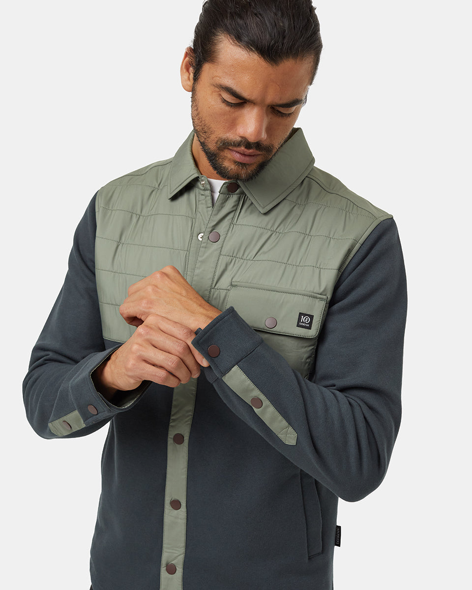 Tentree Men's Coves Overshirt - Forest River Green Agave Green-E