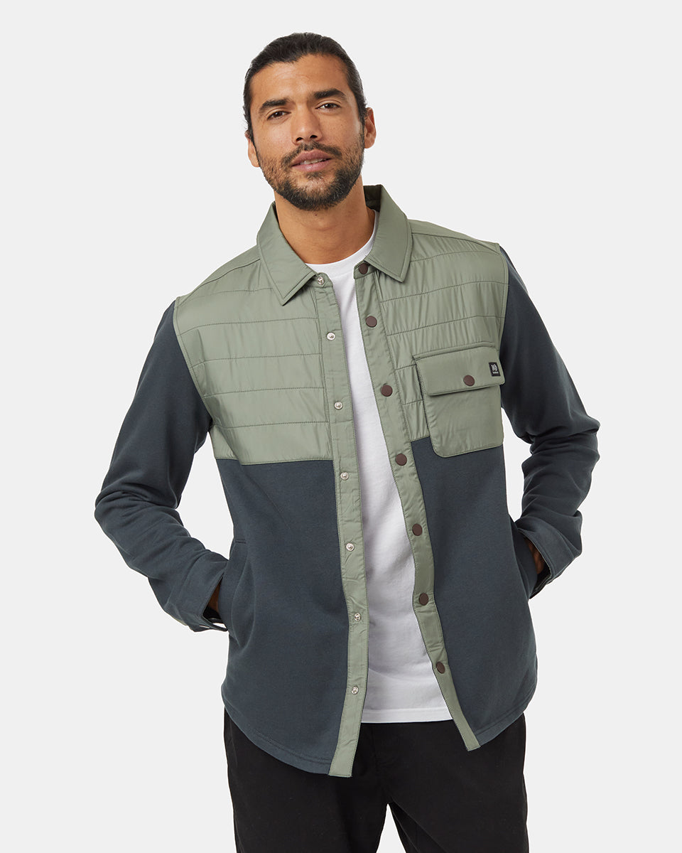 Tentree Men's Coves Overshirt - Forest River Green Agave Green-E