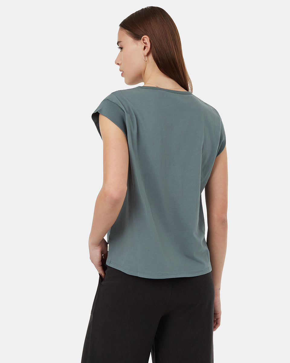 Tentree Women's Regenerative Extended Shoulder Tank - Light Urban Green