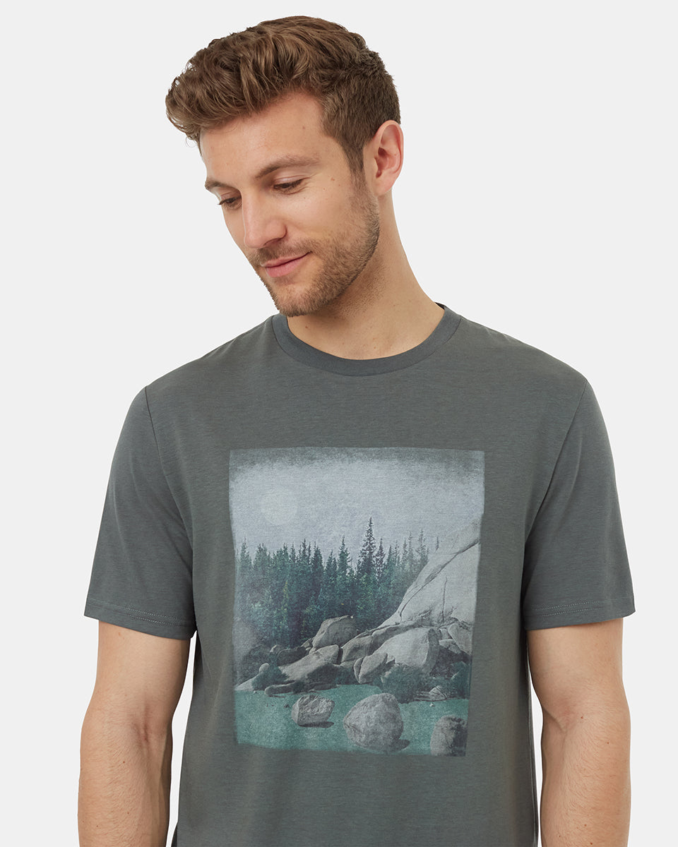 Tentree Men's Scenic Rock T-Shirt - Light Urban Green Evergreen