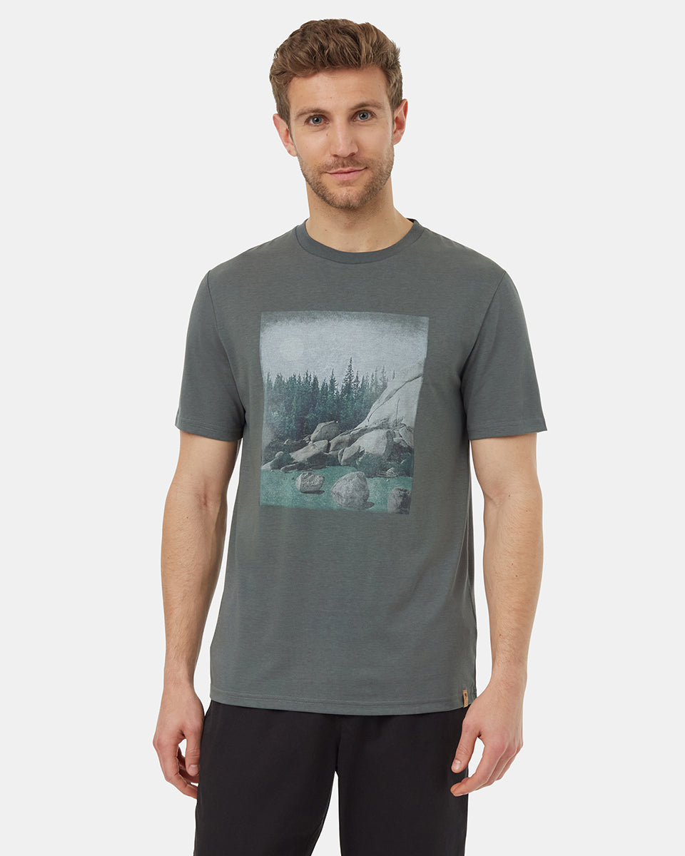 Tentree Men's Scenic Rock T-Shirt - Light Urban Green Evergreen