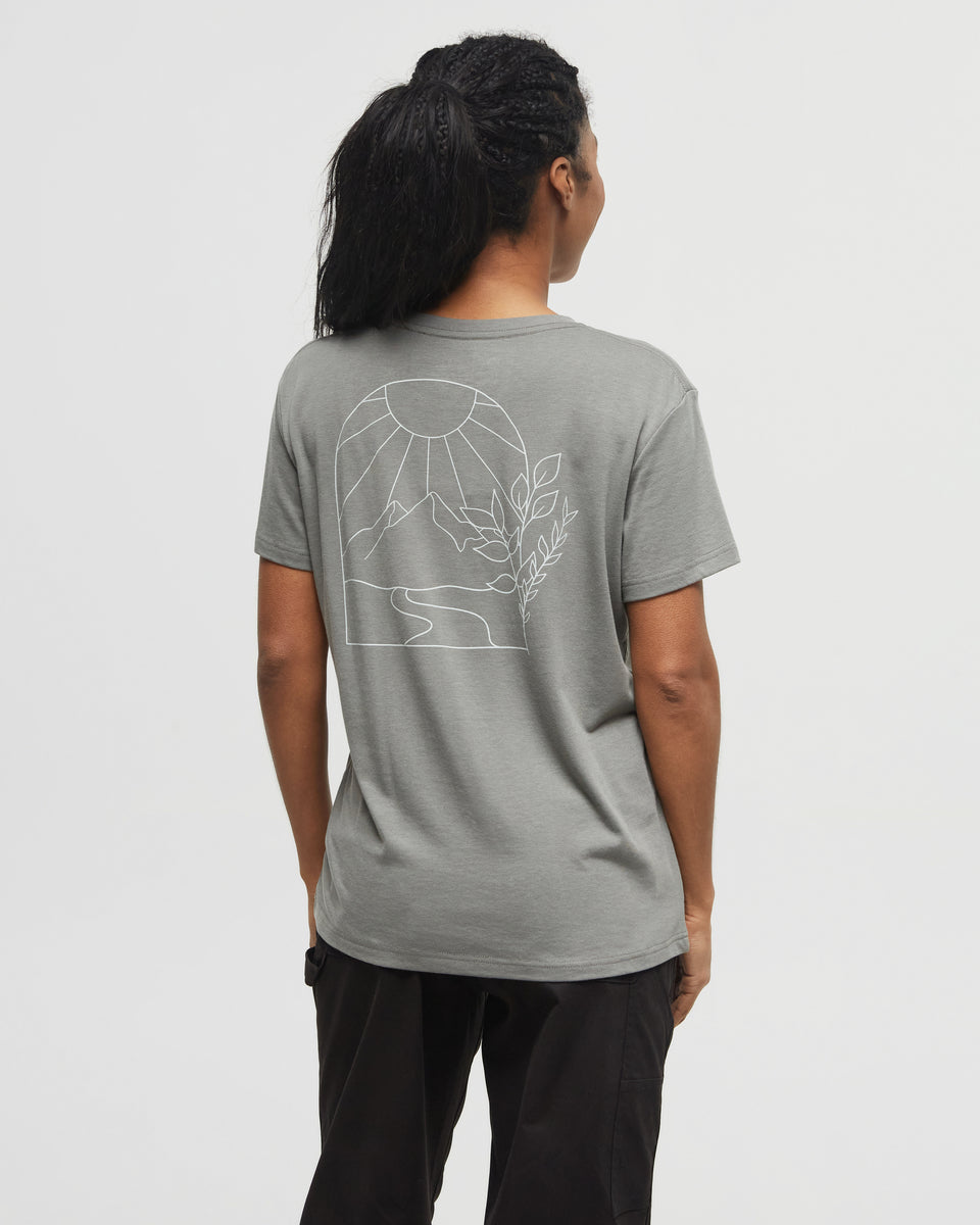 Tentree Women's Scenic Arch T-Shirt - Mineral Blue Fox