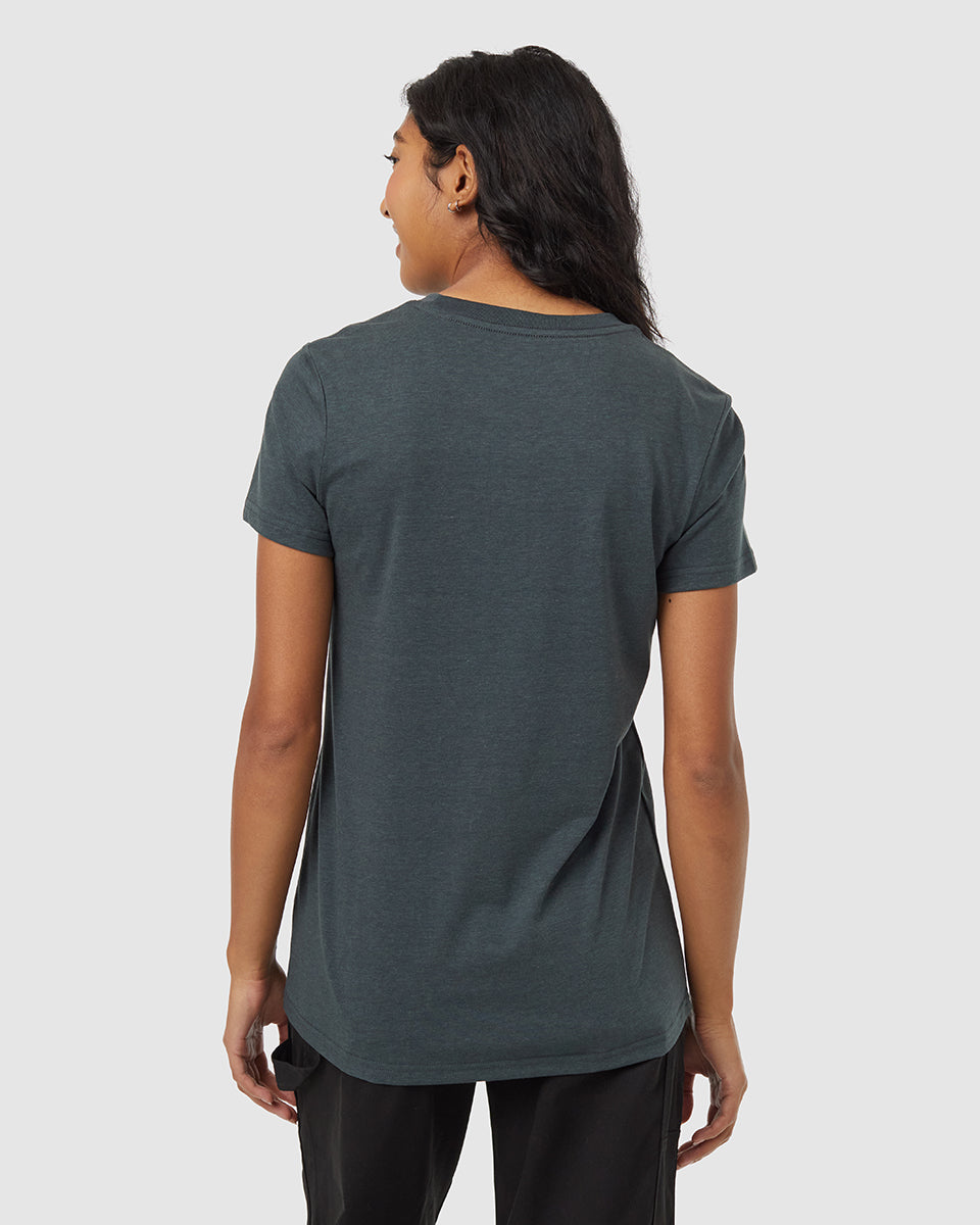 Tentree Women's Snowy Trees T-Shirt - Forest River Green Vintage White