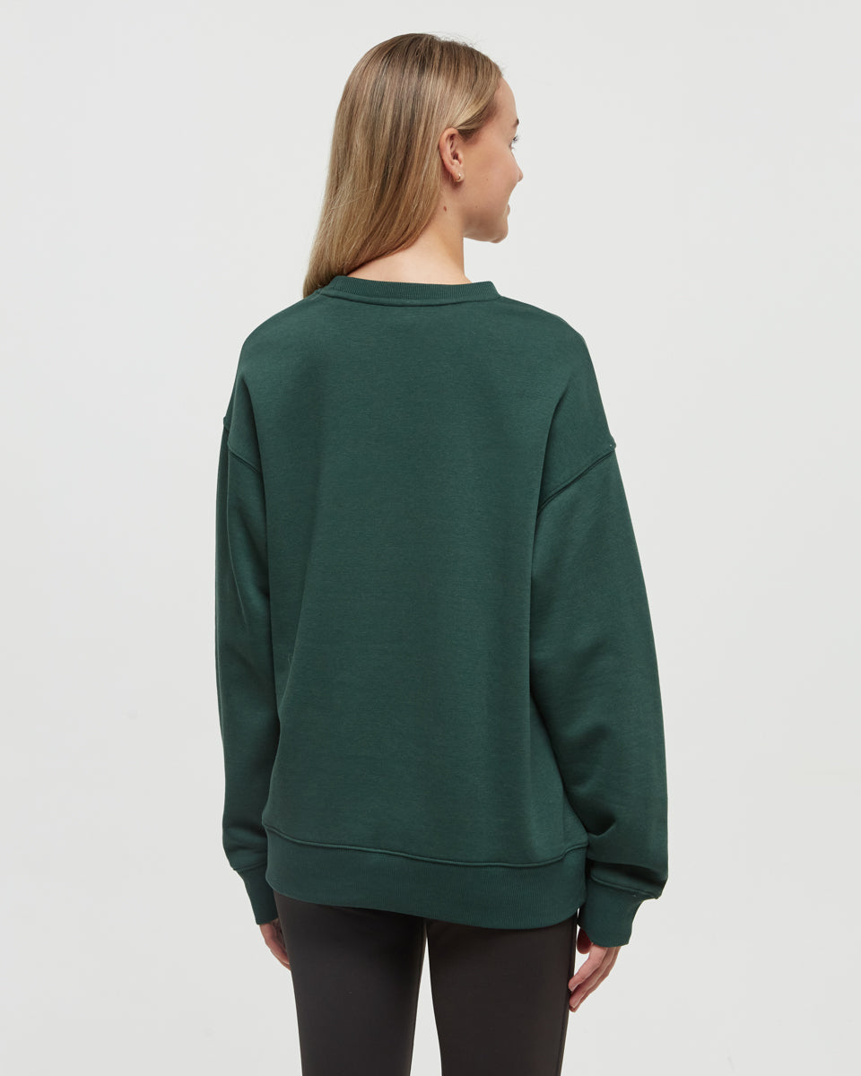 Tentree Women's Juniper Outline Crew - Forest Pine Jade