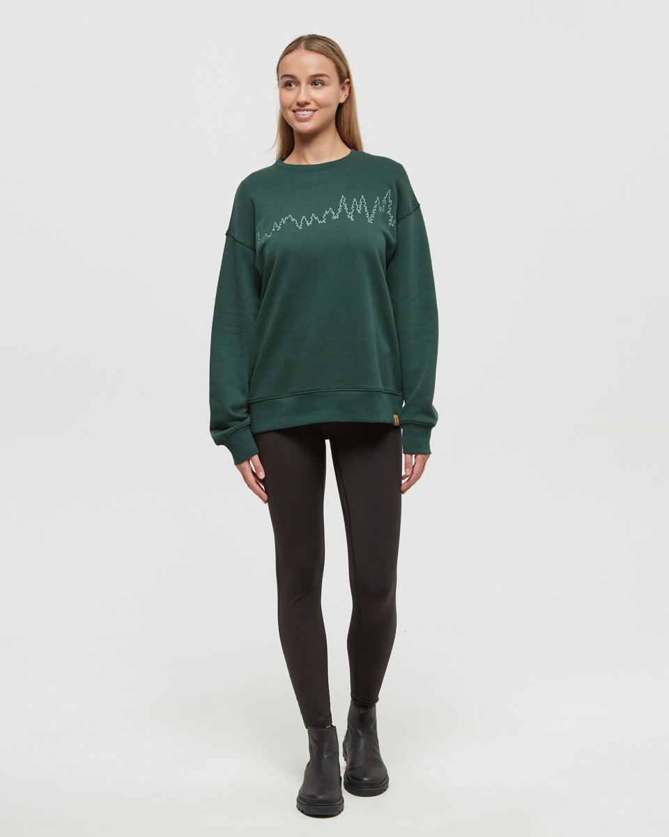 Tentree Women's Juniper Outline Crew - Forest Pine Jade