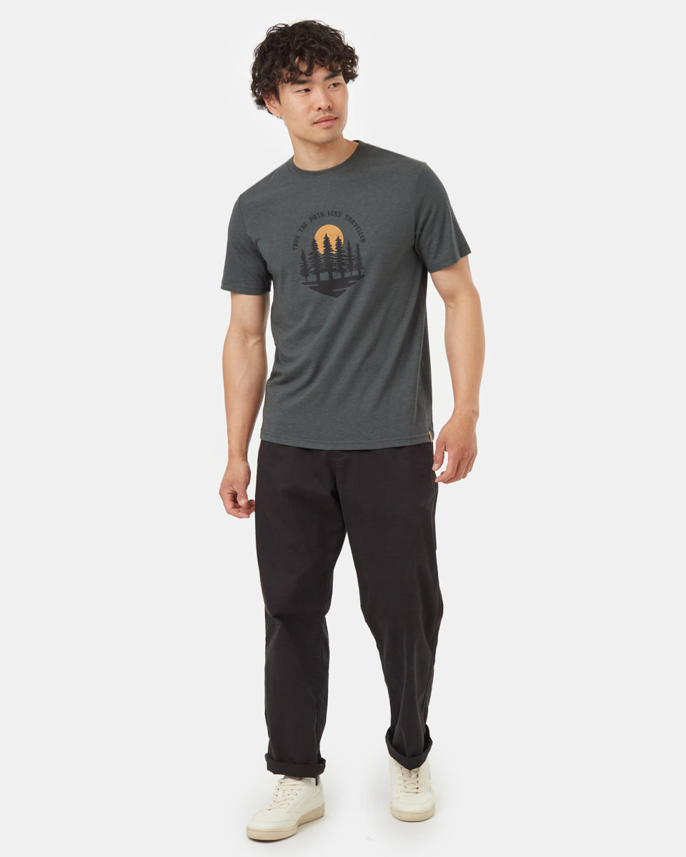 Tentree Men's Path Less Travelled T-Shirt - Urban Green Meteorite Black