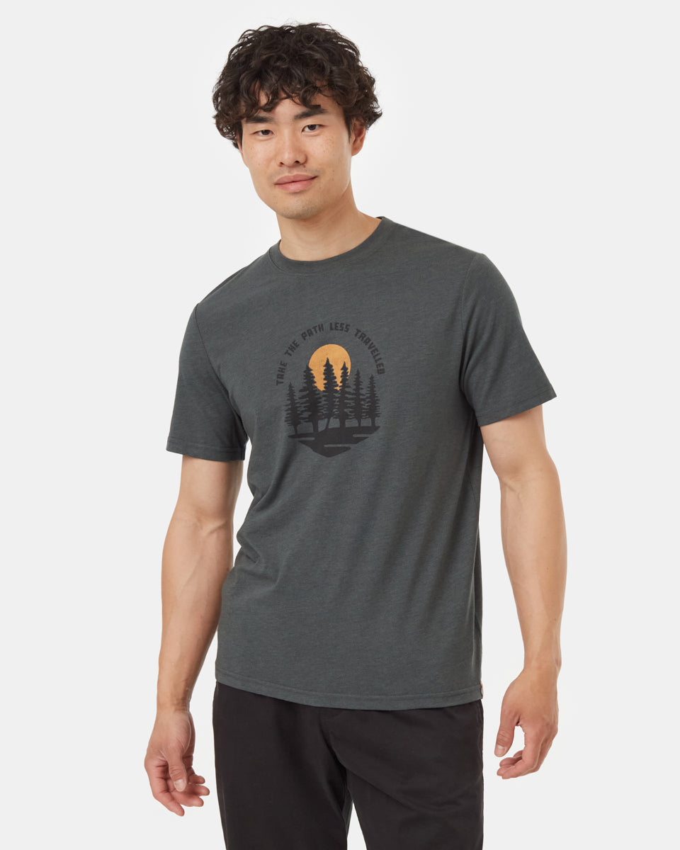 Tentree Men's Path Less Travelled T-Shirt - Urban Green Meteorite Black