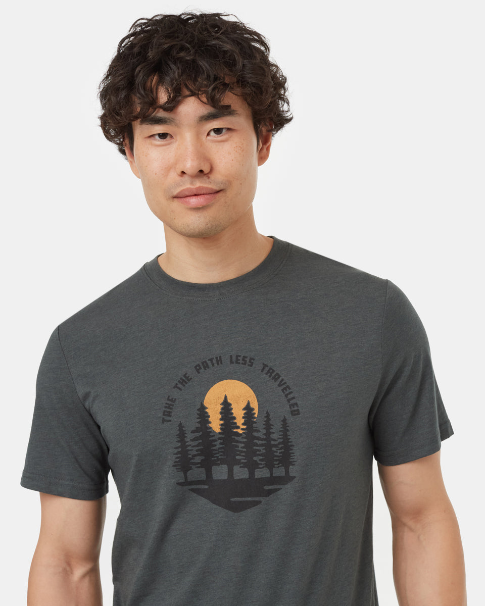 Tentree Men's Path Less Travelled T-Shirt - Urban Green Meteorite Black
