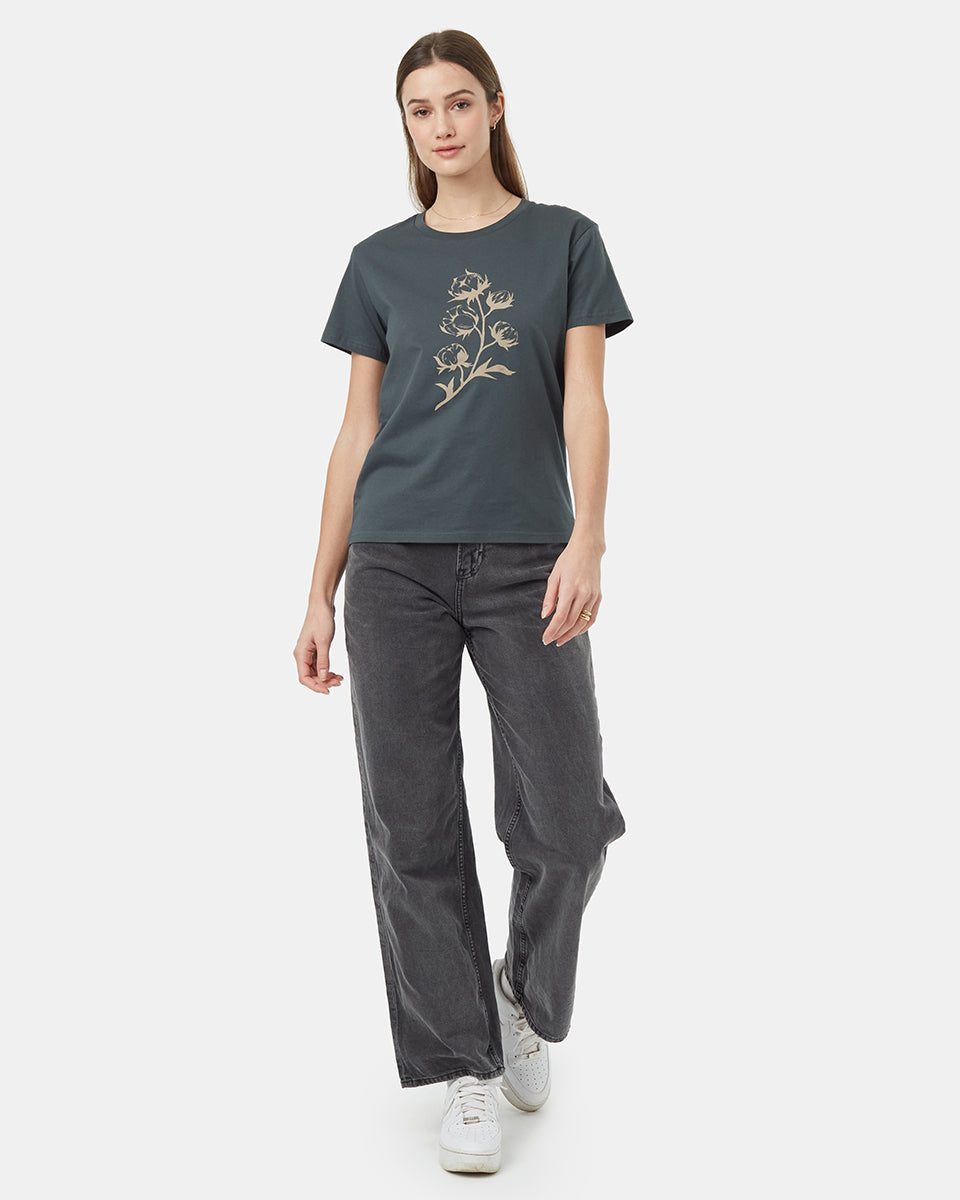 Tentree Women's Cotton Botanical T-Shirt - Urban Green Plaza Taupe