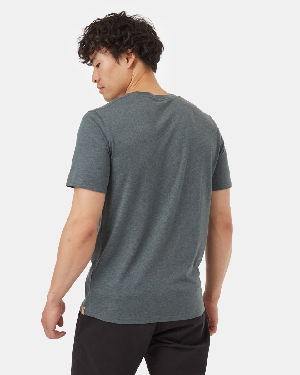 Tentree Men's Woodgrain Ten T-Shirt - Urban Green Heather Dark Tonal Green