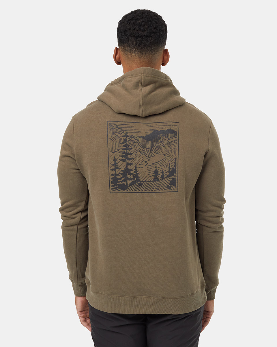 Tentree Men's Etched Mountain Hoodie - Tundra Meteorite Black