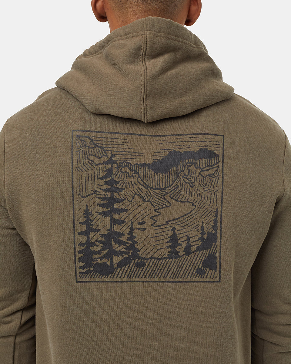 Tentree Men's Etched Mountain Hoodie - Tundra Meteorite Black