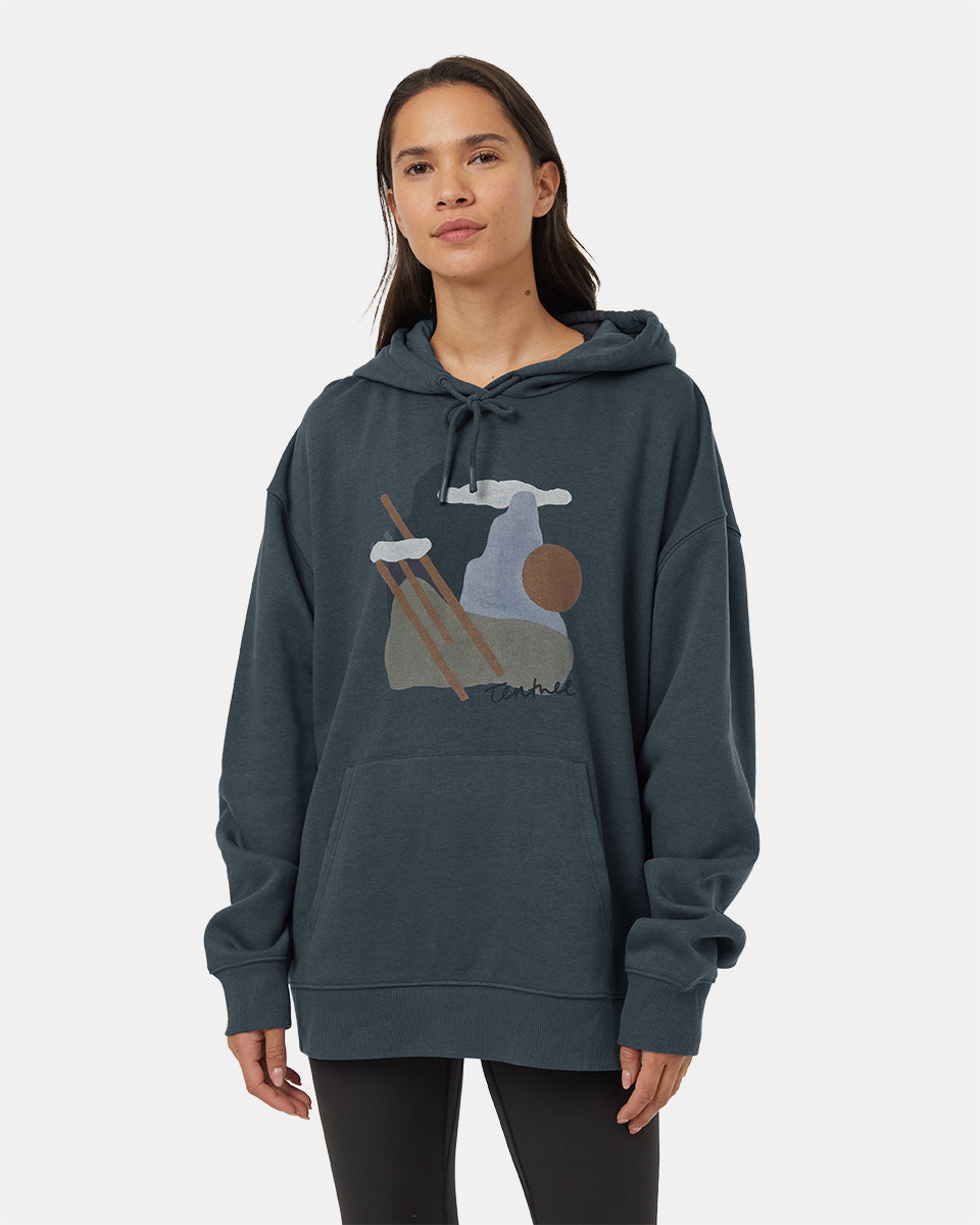 Tentree Women's Abstract Ridge Hoodie - Forest River Green Abstract Ridge