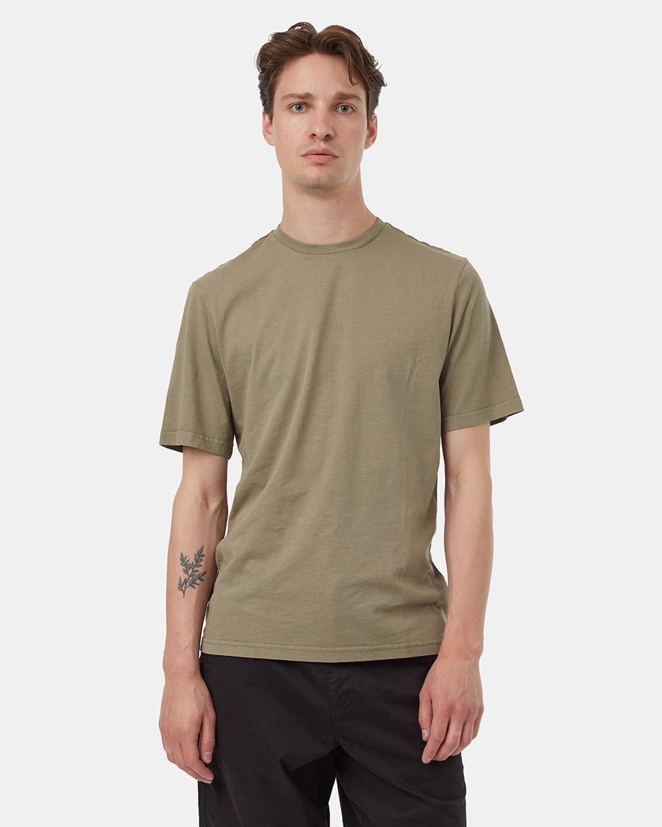 Tentree Men's Regenerative Cotton Step Hem T-Shirt - Deep Lichen Green