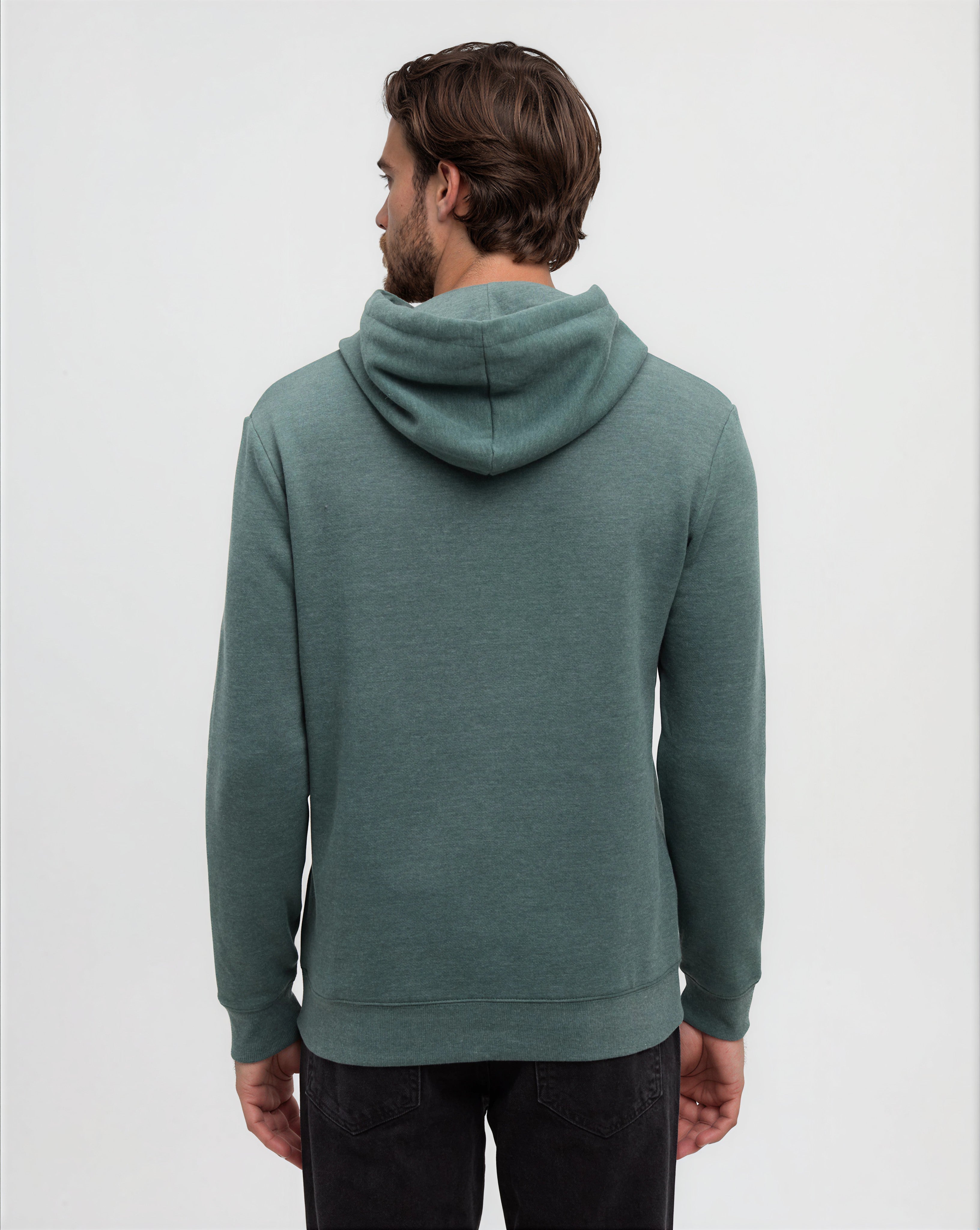 Tentree Men's Juniper Hoodie - Pine Green Heather White