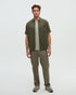 Tentree Men's Dundas Shirt - Deep Olive Double Stripe