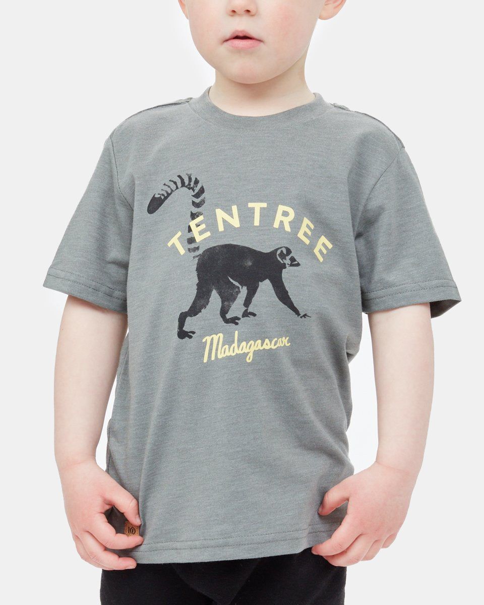 Tentree Kids Madagascar Lemur T-Shirt - Agave Green Heather