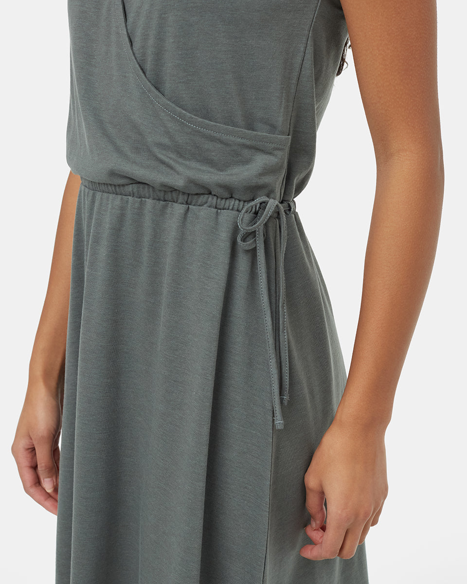 Tentree Women's TreeBlend Wrap Front Dress - Light Urban Green