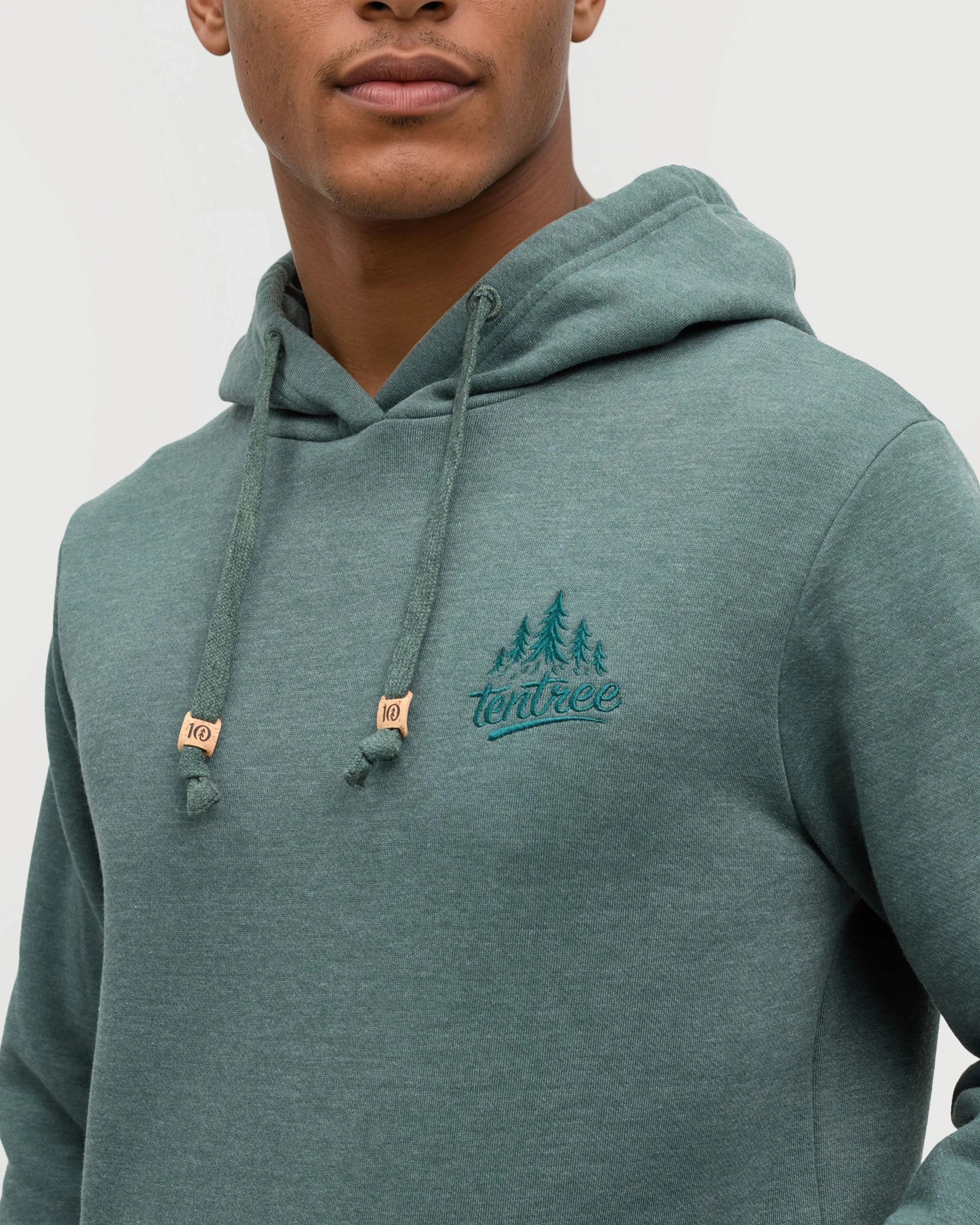 Tentree Men's Tree Hoodie - Pine Green Heather Dark Forest Green