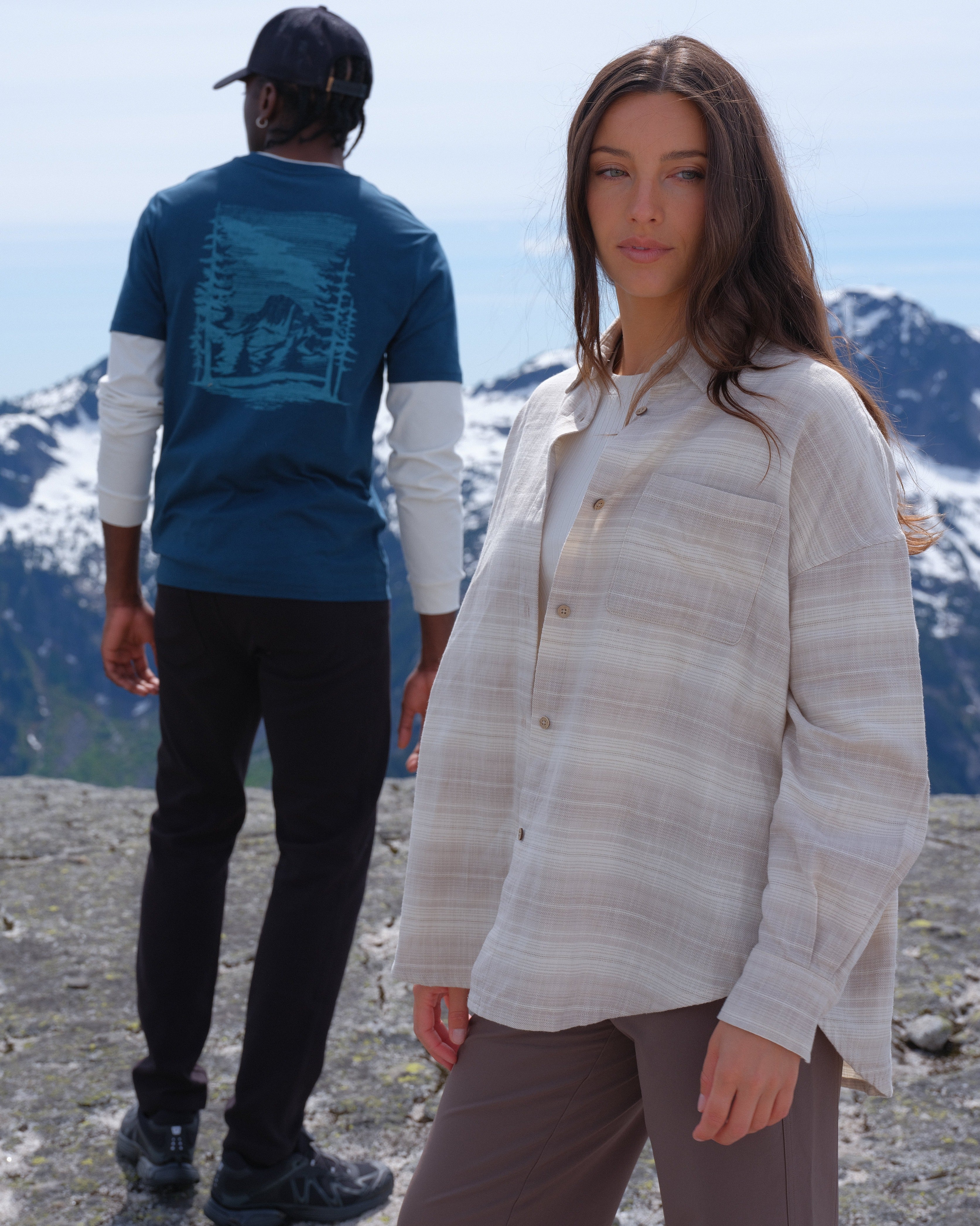Tentree Men's Summit Sight T-Shirt - Pacific Teal Alpine Blue