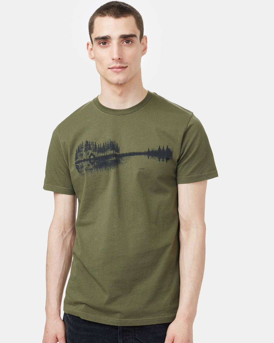 Tentree Summer Guitar T-Shirt - Olive Night Green