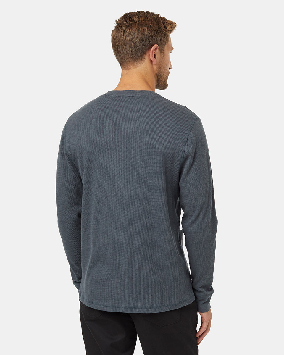 Tentree Men's Freemont Henley - Forest River Green