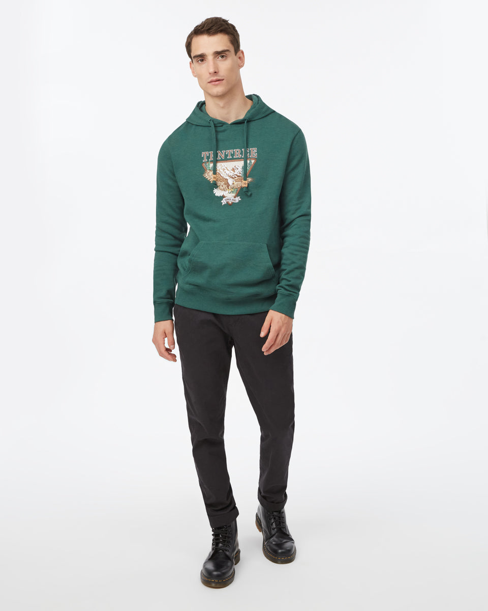 Tentree Men's Cabin Crest Hoodie - Hunter Green