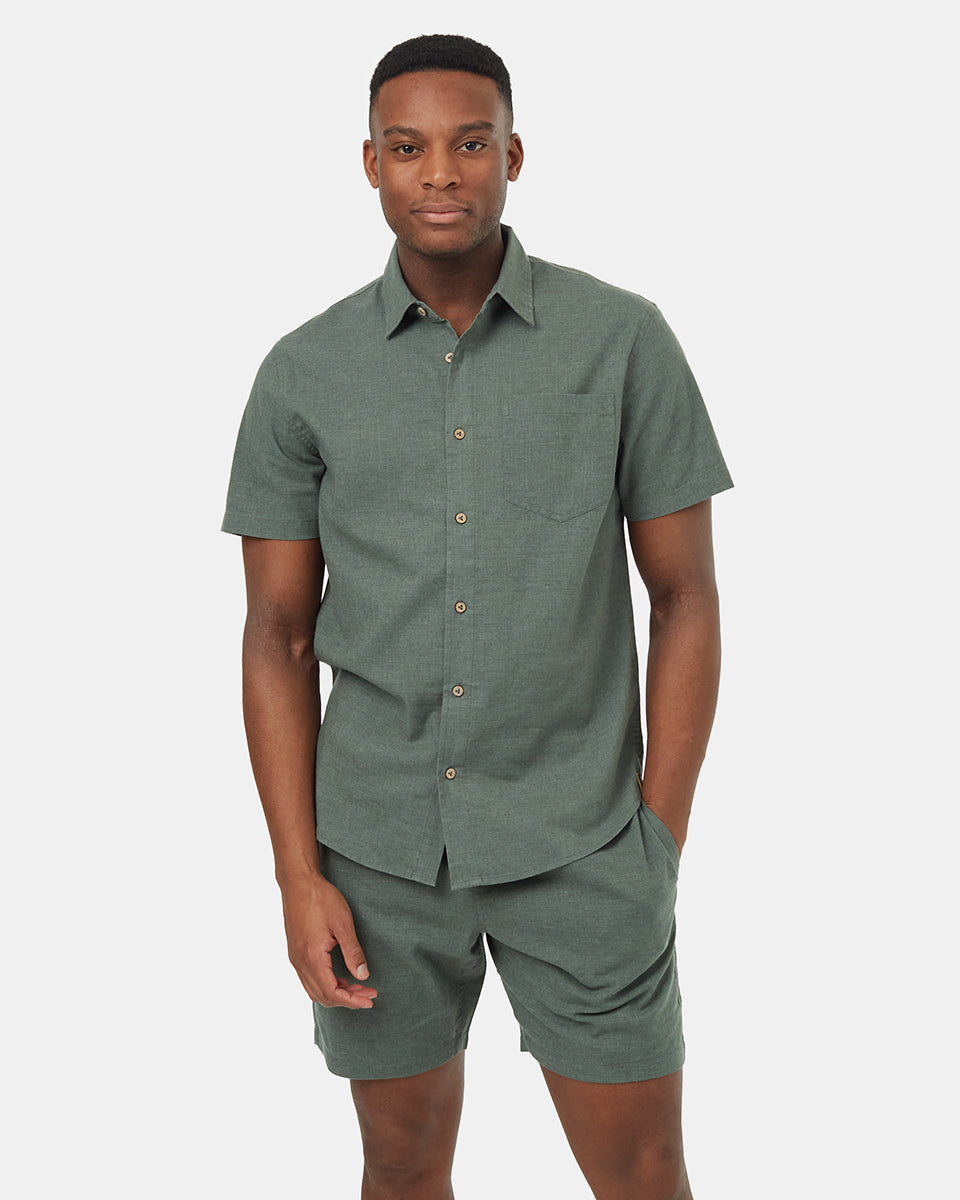 Tentree Men's Joshua Shortsleeve Shirt - Dark Sage