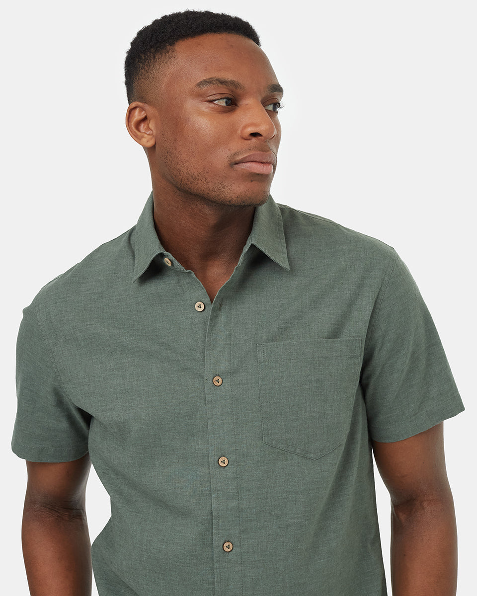 Tentree Men's Joshua Shortsleeve Shirt - Dark Sage