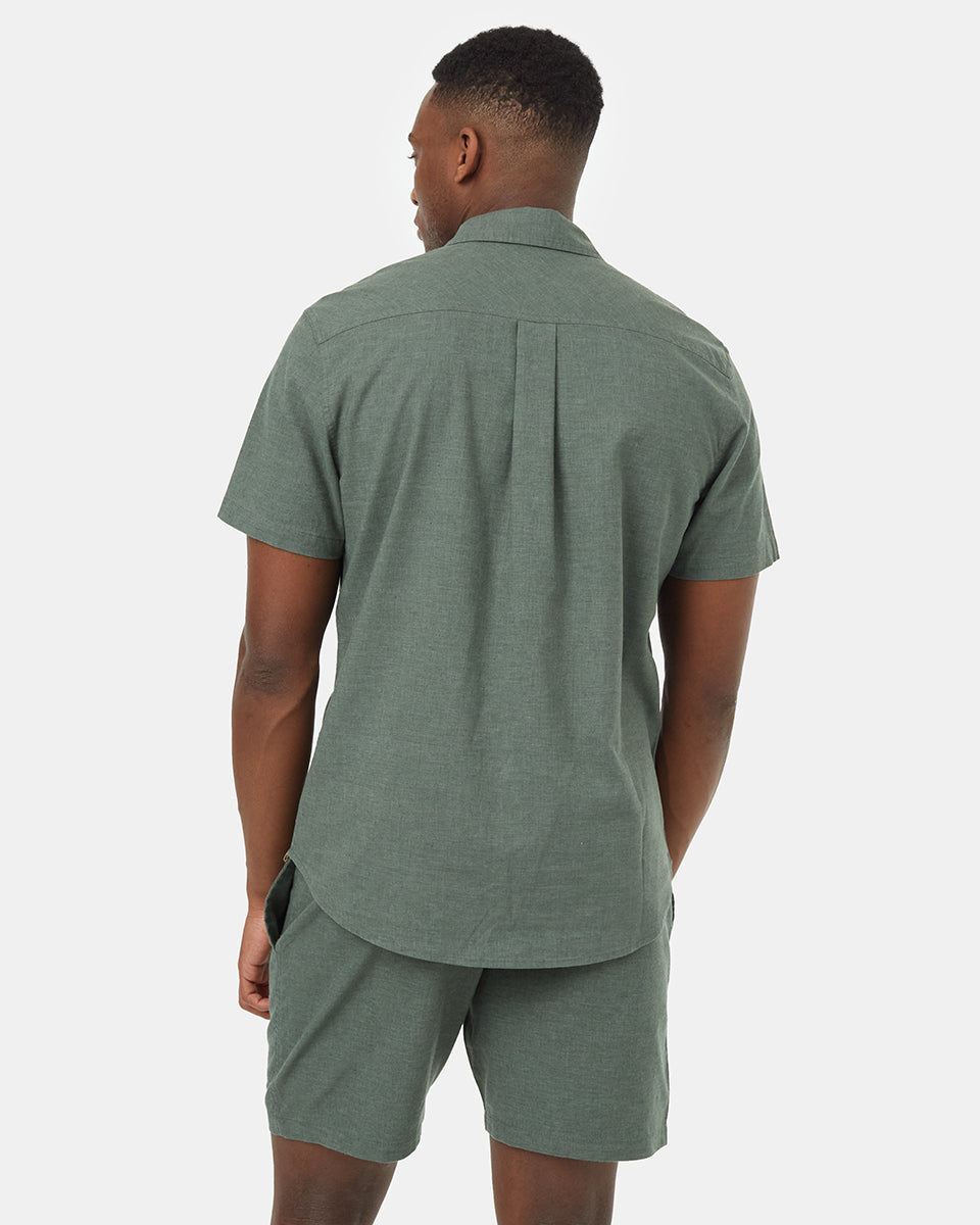 Tentree Men's Joshua Shortsleeve Shirt - Dark Sage