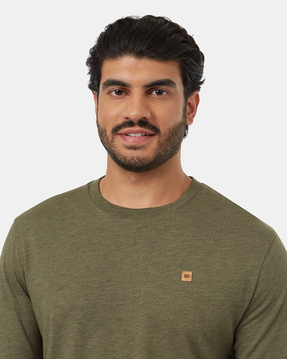 Tentree TreeBlend Baker Longsleeve - Olive Night Green Heather
