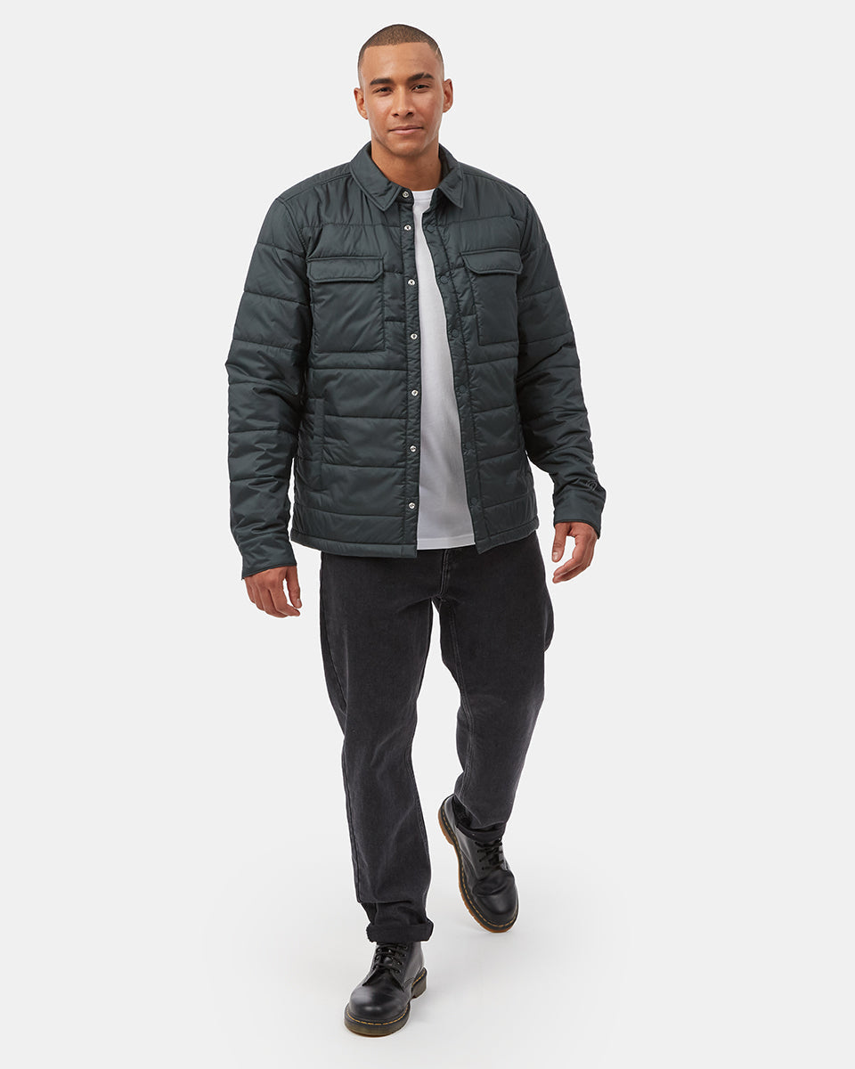 Tentree Men's Cloud Shell Shirt Jacket - Forest River Green