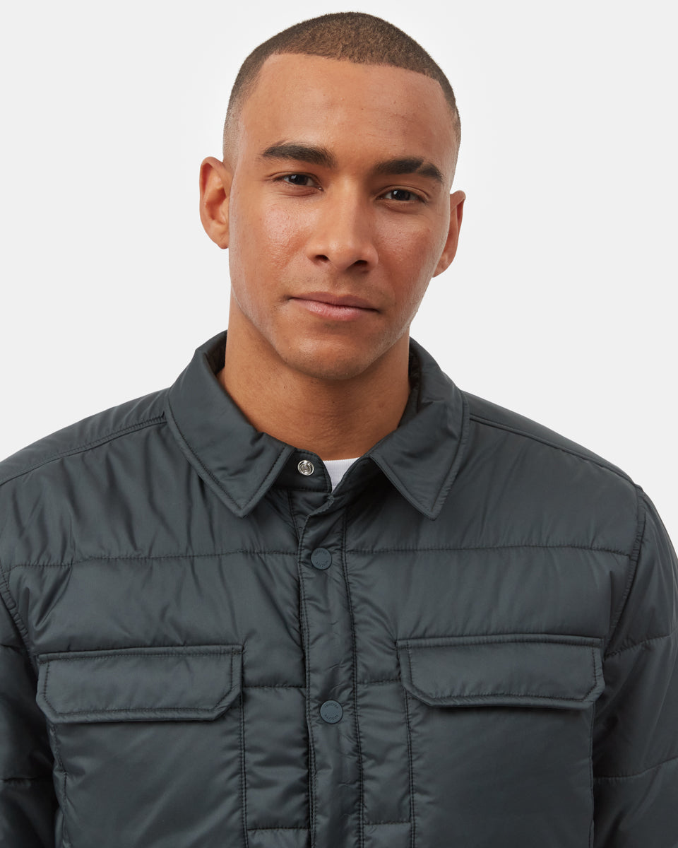 Tentree Men's Cloud Shell Shirt Jacket - Forest River Green